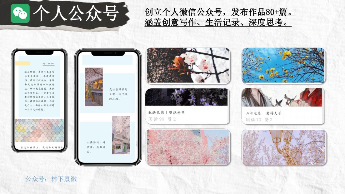 个人公众号内容作品
